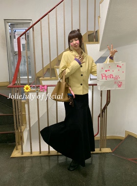 JolieJuly韩国正品 重工鱼尾宽松款牛仔长裙轻松好身材