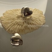 JolieJuly韩国代购 温柔爱心耳环柔柔 金属心质感包裹耳垂耳饰