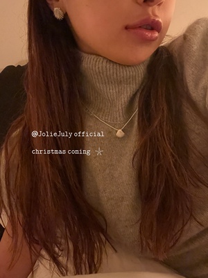 JolieJuly韩国代购 925纯银极简风贝壳防敏可调节项链