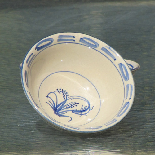 青花土陶釉下彩中式餐具大号饭碗