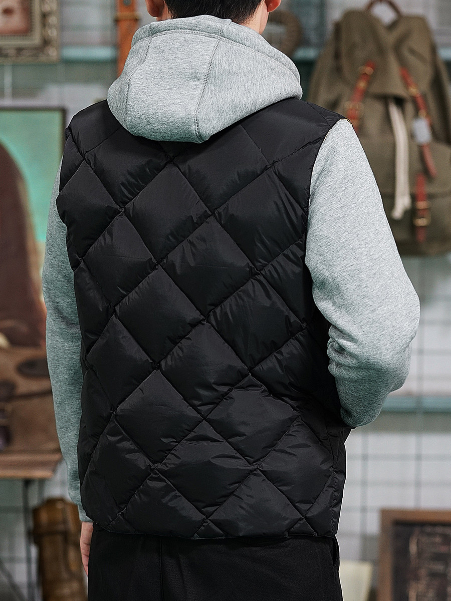VINTAMERI 개선된 HOTAN HAORI AMERICAN RETRO 800 90 화이트 오리 다운 1940S 다이아몬드 다운 조끼