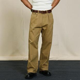复古阔腿直筒阿美咔叽廓尔格休闲官军裤 维托摩瑞卡其裤 美式