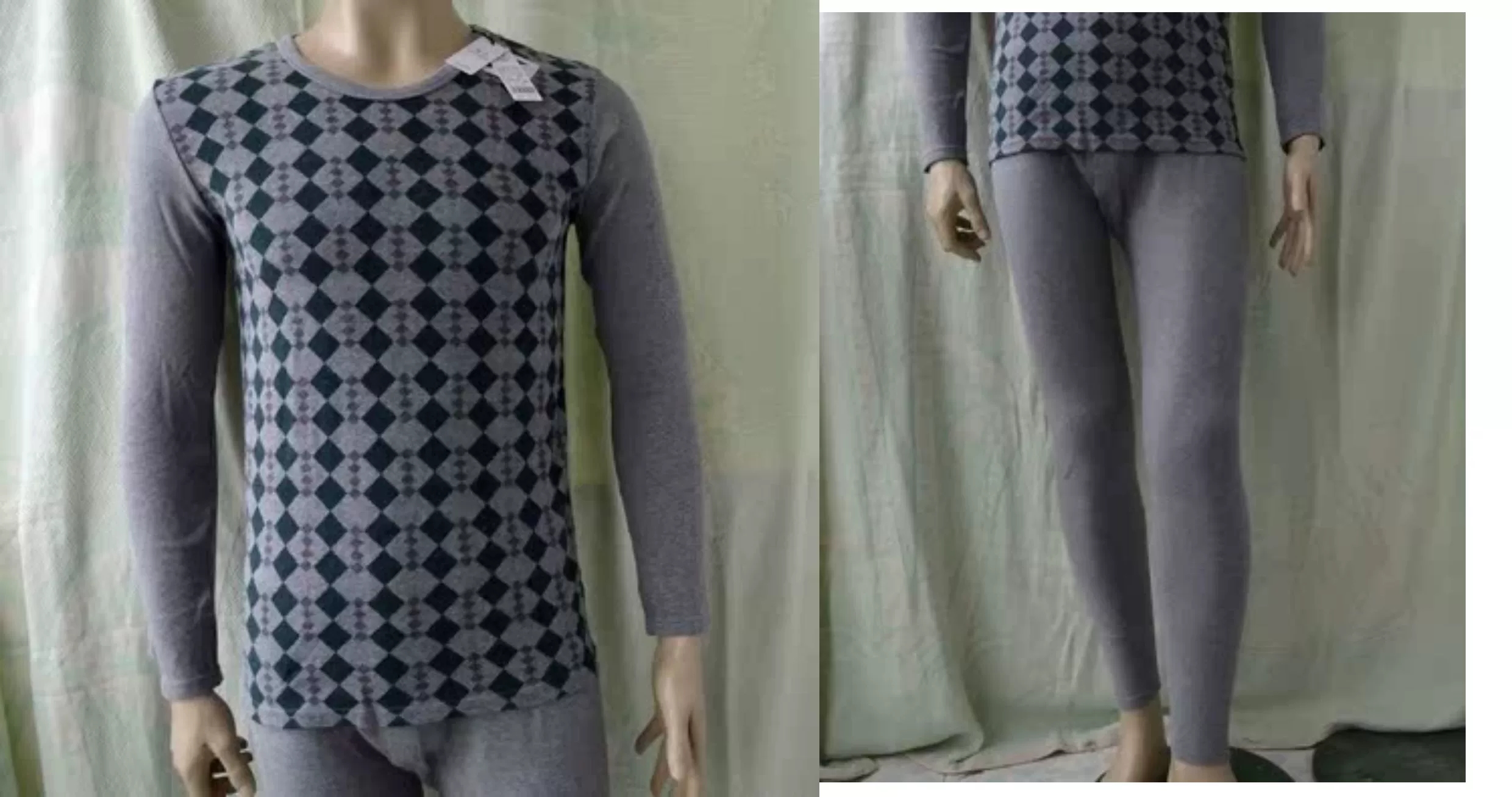 莱卡港莎圆领时尚内衣套装