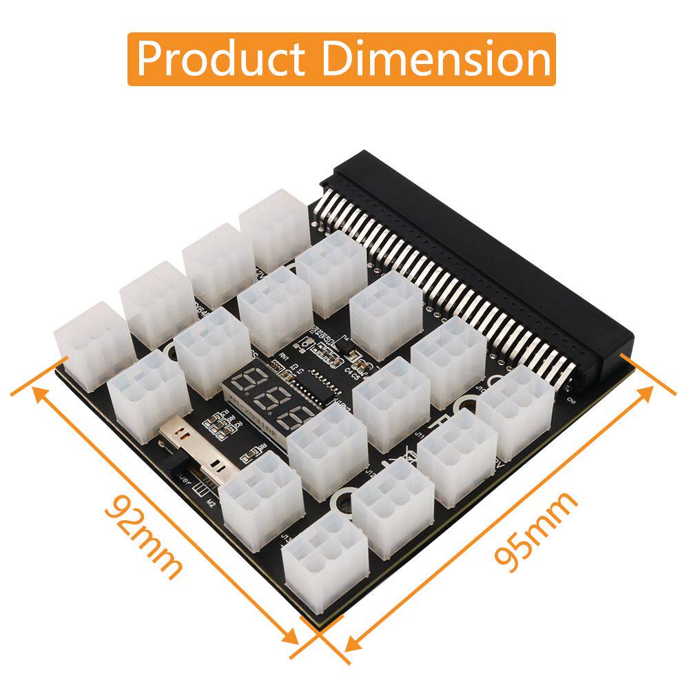 FULLY COMPATIBLE UPGRADE SERVER POWER CONVERSION BOARD TO 6PIN ADAPTER CARD 12V 17-PORT GRAPHICS CARD POWER SUPPLY BOARD