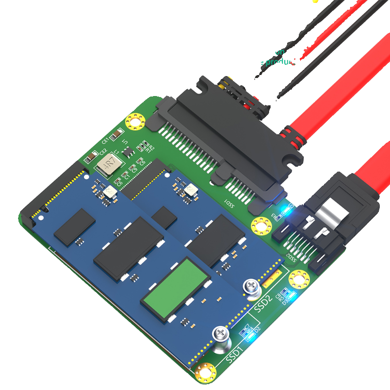 MSATA/ M.2 NGFF转SATA3二合一SSD固态硬盘 2.5寸硬盘盒转接卡/板