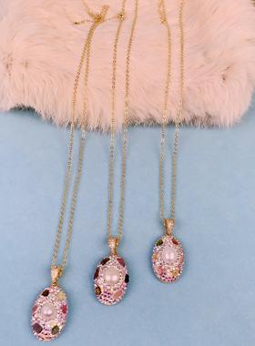 珍珠碧玺套三件套手工制作