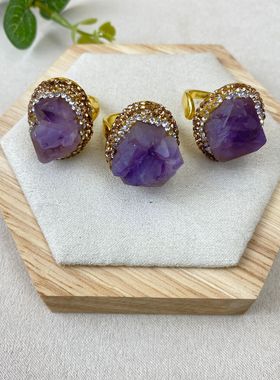 新款紫水晶戒指天然紫晶戒指