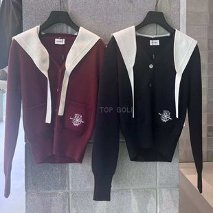 SOUTHCAPE高尔夫SC韩国代购 25秋女可拆卸海军领系扣羊毛开衫外套