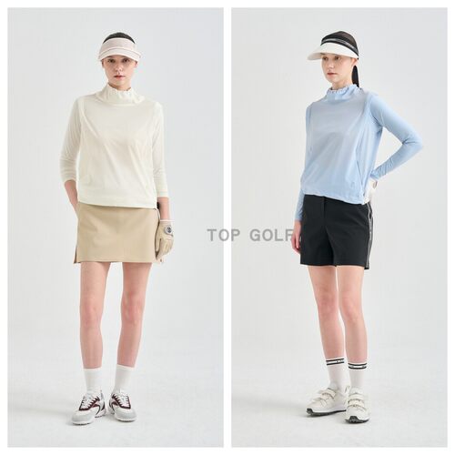 韩国代购LANVINBLANC高尔夫上衣 26夏女纯色抽绳标志长袖打底衫