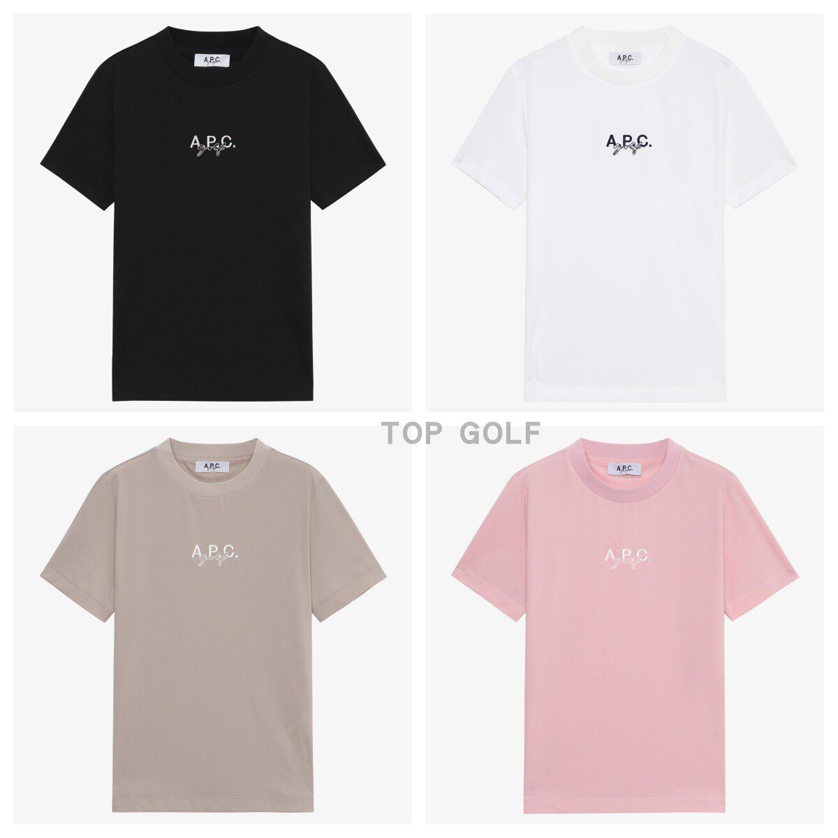 韩国代购APC GOLF高尔夫上衣 26夏女圆领套头纯色速干凉感短袖T恤 - 实物图
