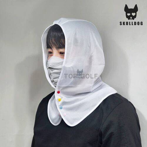 韩国代购SKULLDOG GOLF 高尔夫配饰 骷髅狗按扣防晒口罩头罩面纱