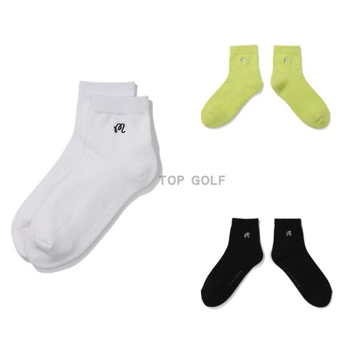 韩国代购MALBON GOLF高尔夫袜子 25夏男纯色标志透气运动中筒袜