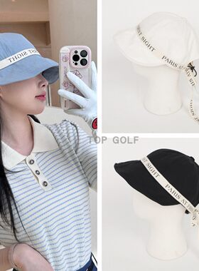 韩国代购 MM GOLF 高尔夫帽子 26女字母绑带宽檐防晒轻质渔夫帽
