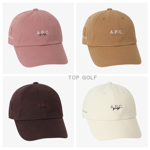 韩国代购 APC 高尔夫帽子 26秋女刺绣字标纯色防晒纯棉透气鸭舌帽