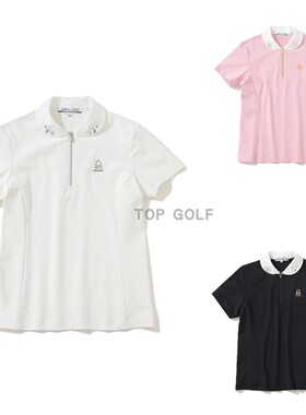 韩国代购MARK LONA高尔夫服装 25秋女半拉链冷感防晒运动短袖T恤