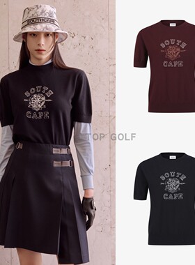 SOUTHCAPE GOLF高尔夫SC韩国代购 25秋女圆领弹力图案运动短袖T恤