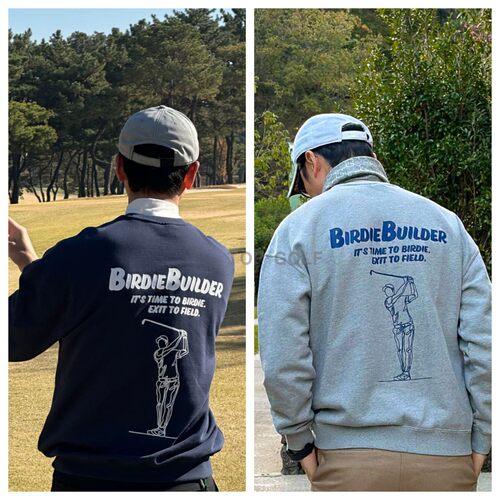 韩国代购 BIRDIE高尔夫上衣 ins潮款男女印花纯棉圆领长袖套头衫