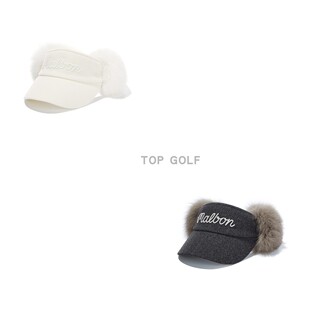 韩国代购MALBON GOLF高尔夫帽子 25冬女毛绒字标护耳保暖空顶帽