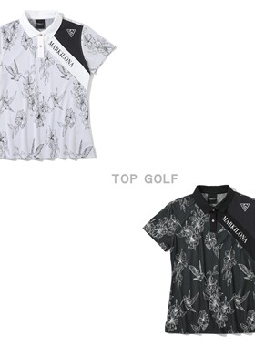 韩国代购MARK LONA高尔夫服装 25秋女翻领印花弹力透气短袖POLO衫
