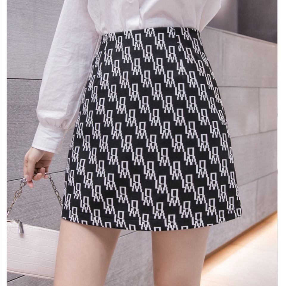 2021 spring and summer new letter print skirt waist skirt