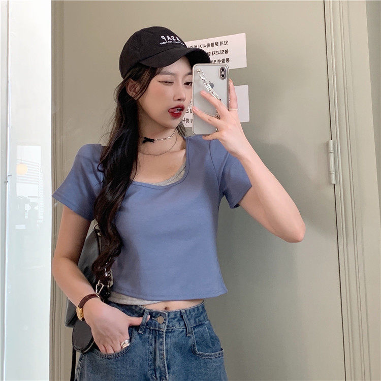 Short sleeve T-shirt women's new fashion design in summer