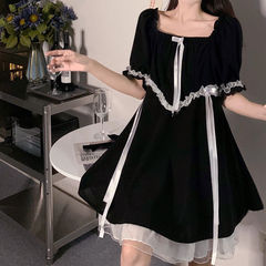 Women's new summer large French age reducing small baby dress fat mm loose thin bubble sleeve dress