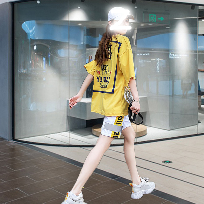 Net red suit, summer 2021 new pants, two sports, tiktok, cotton, short sleeves, etc.