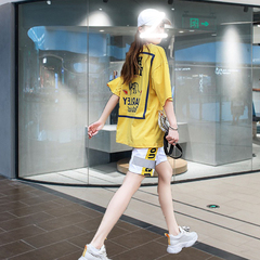 Net red suit, summer 2021 new pants, two sports, tiktok, cotton, short sleeves, etc.