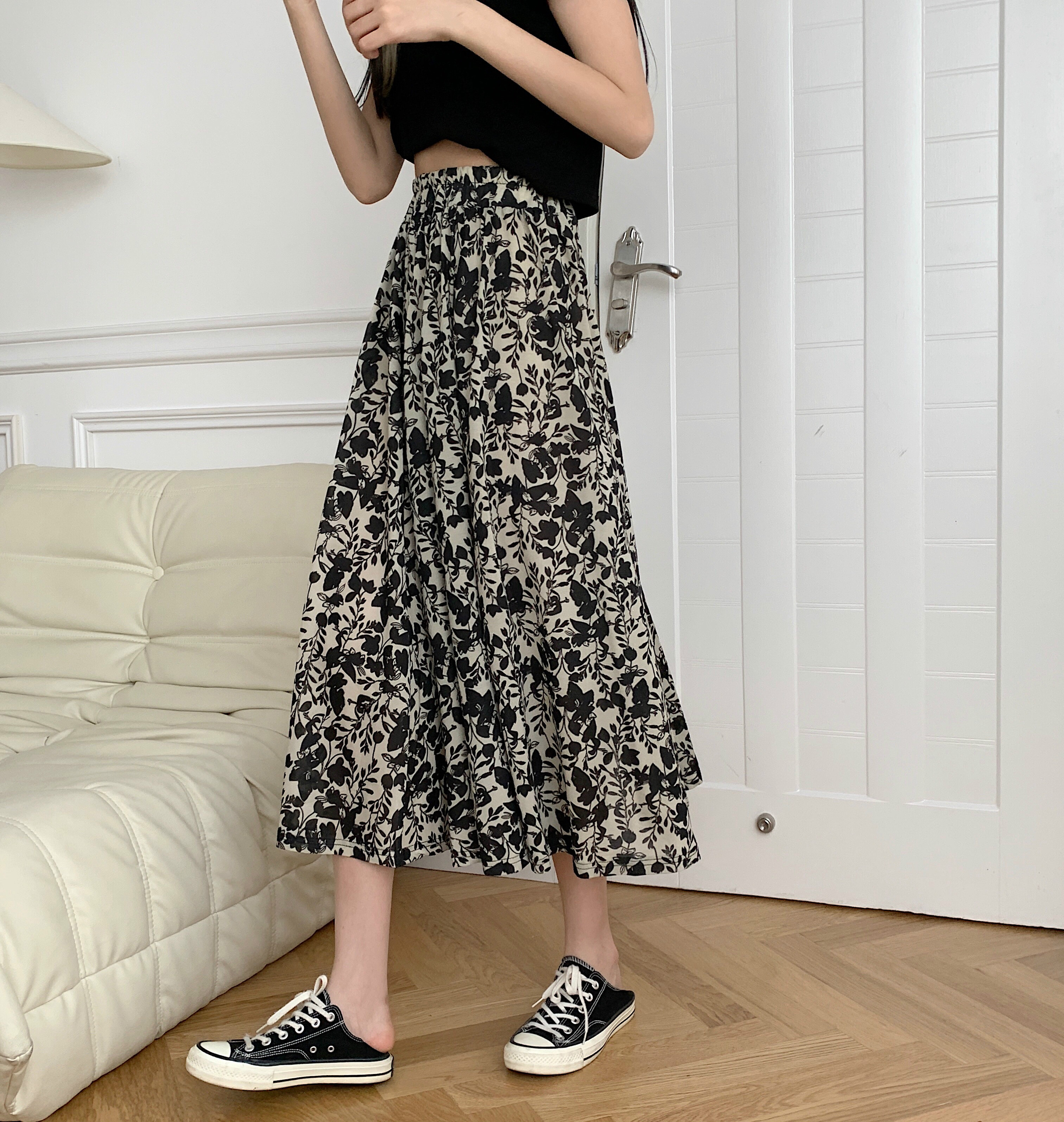 Real photo bust skirt women's summer long skirt