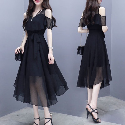 Dress 2021 new fashion elegant celebrity high grade chiffon skirt super slim dress