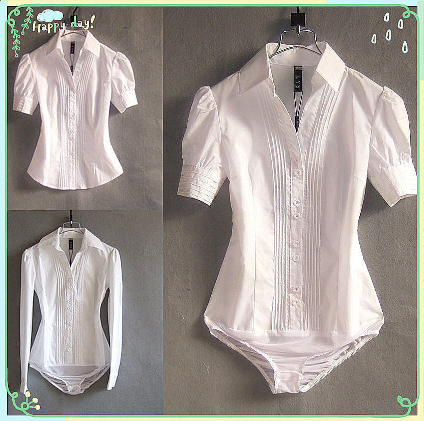 春夏韩版女士短袖衬衫职业装工作服白商务衫时尚长袖连体衬衣V领在类目 女装/女士精品, 衬衫中 - 来自Buy2taobao.com提供专业的淘宝代购服务