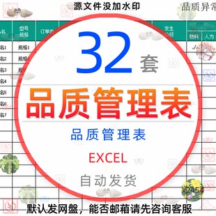 品质管理产品质量统计表格excel品质分析月报表不良率检验检测表1