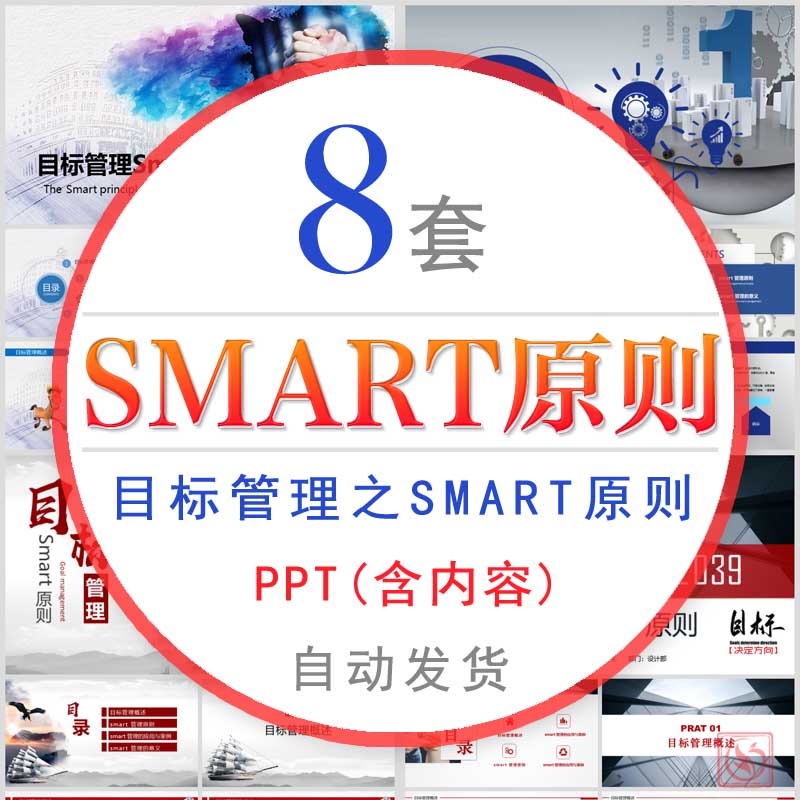 实用目标管理SMART原则PPT模板课件员工执行力管理应用和案例分析