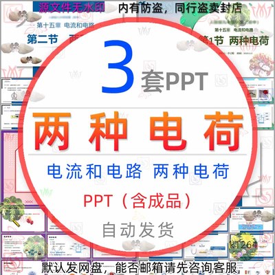 电流与电路两种电荷PPT模板导体与绝缘体原子及其结构电路的组成