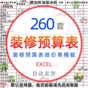 装修公司工程预算清单报价表一本通造价硬装软装家电家具进度表格
