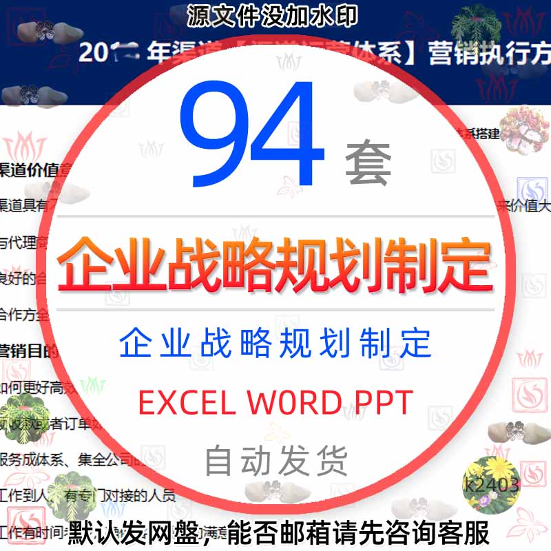 企业战略规划制定策略执行营销规划产品渠道市场体系ppt表格EXCEL