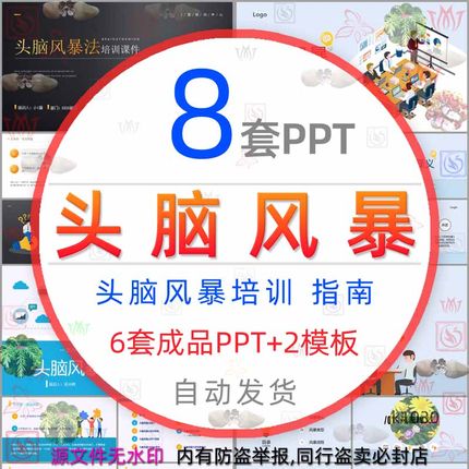 头脑风暴培训课件PPT模板如何开展头脑风暴完全指南手册图表格wps