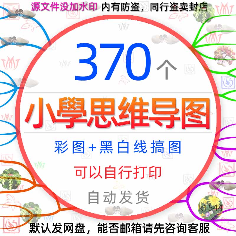 小学思维导图电子小报模板数学语文英语一二三年级黑白线稿手抄报
