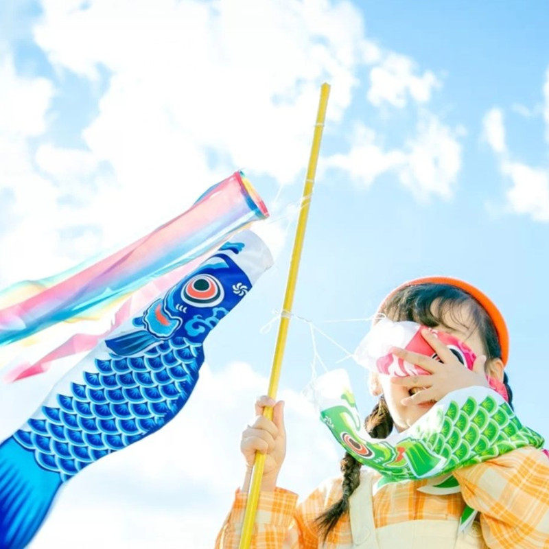 儿童创意ins旅拍小清新日系鱼旗影楼外景婚纱照摄影道具鲤鱼旗子