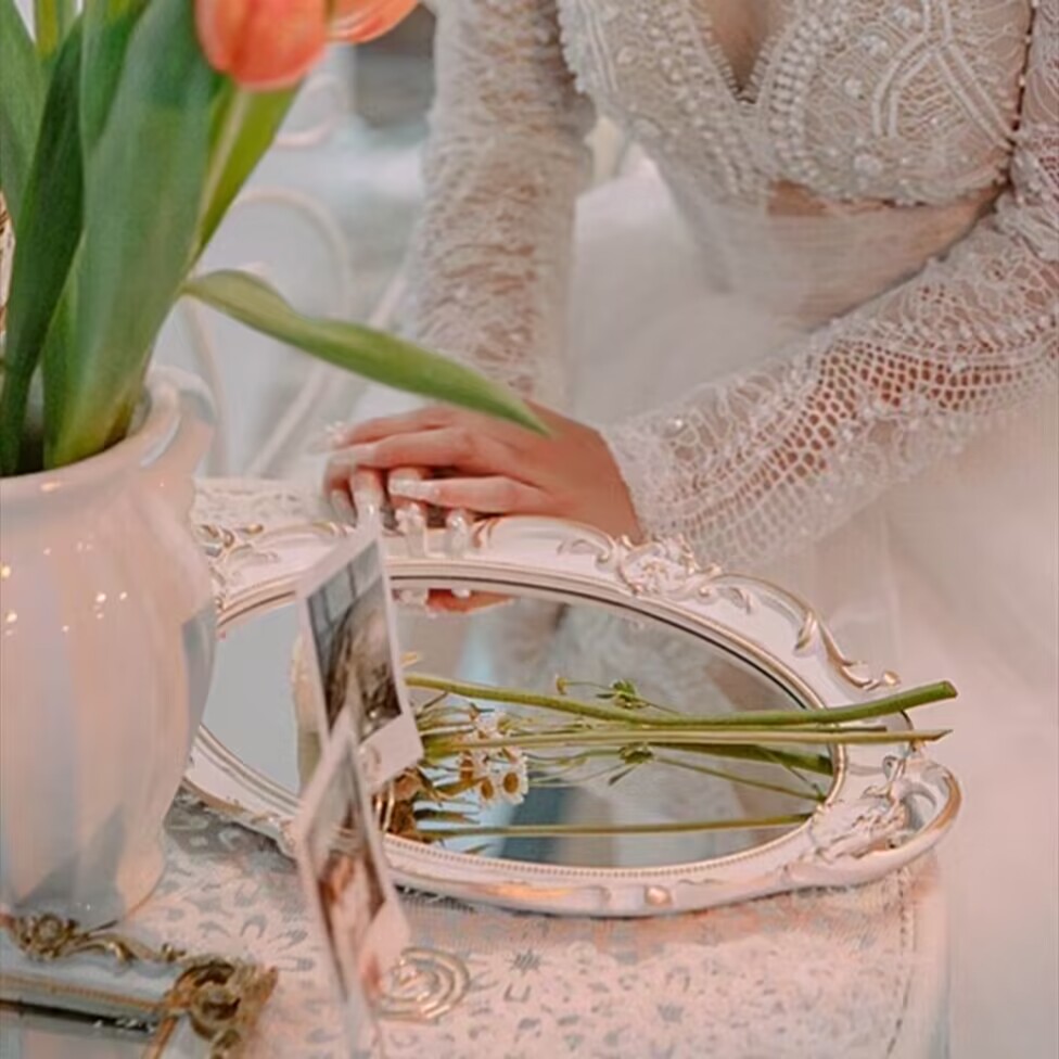 法式复古花镜桌面简约摆拍道具