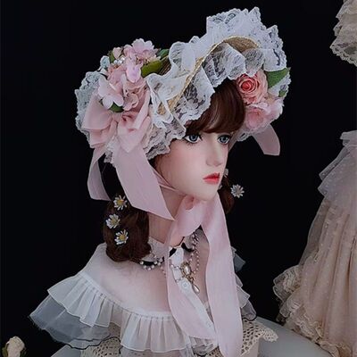 蕾丝蝴蝶结草帽拍摄道具