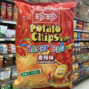 香港代购 进口正品港剧珍珍烧烤/香辣味薯片120g 休闲办公零食