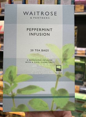 香港代购 英国进口WAITROSE薄荷茶PEPPERMINT袋泡茶包20小袋