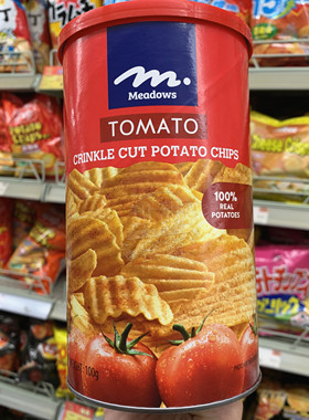 香港代购 MEADOWS番茄酱风味薯片筒装100g 办公休闲膨化零食