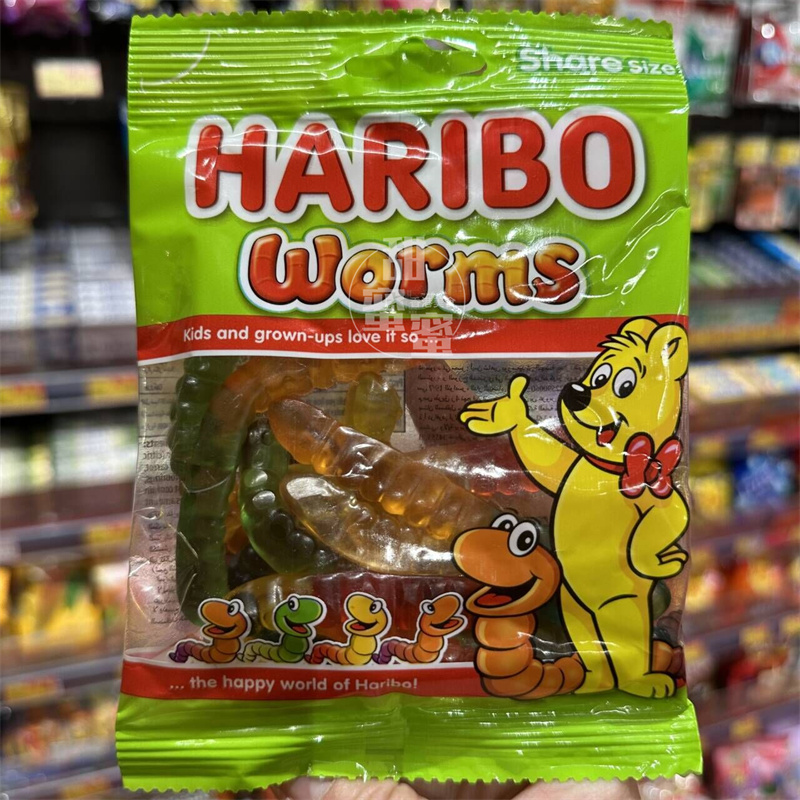 香港代购 进口 HARIBO哈瑞宝 虫虫形橡皮糖80g 儿童糖果零食