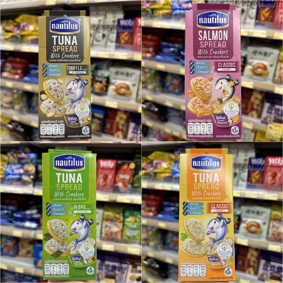香港代购 泰国NAUTILUS吞拿鱼罐头饼干103g三文鱼紫菜吞拿鱼餐饼