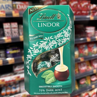 现货 瑞士莲Lindor薄荷夹心软心巧克力黑巧礼盒200g 香港代购
