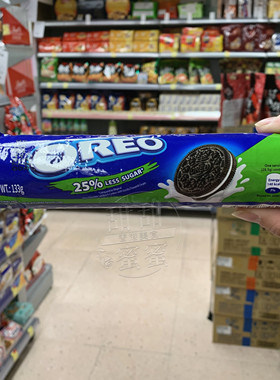 香港代购 进口OREO奥利奥低甜低糖夹心饼干条装133g 下午茶零食