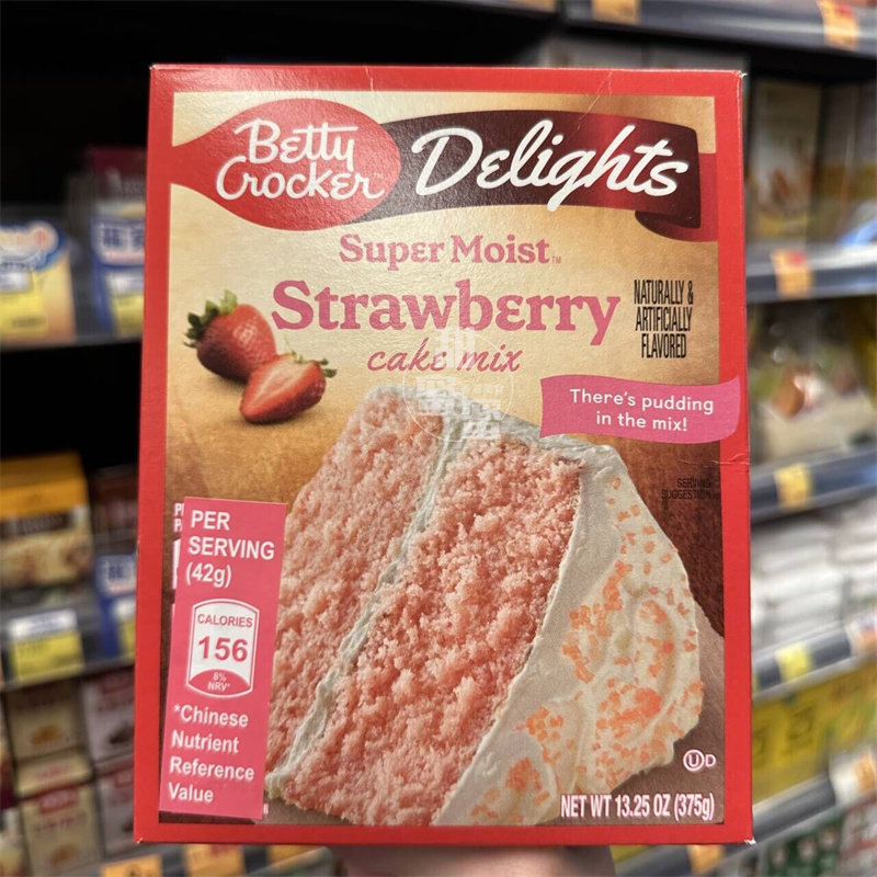 香港代购 BettyCrocker 贝蒂 士多啤梨饼粉 草莓蛋糕粉预拌粉375g