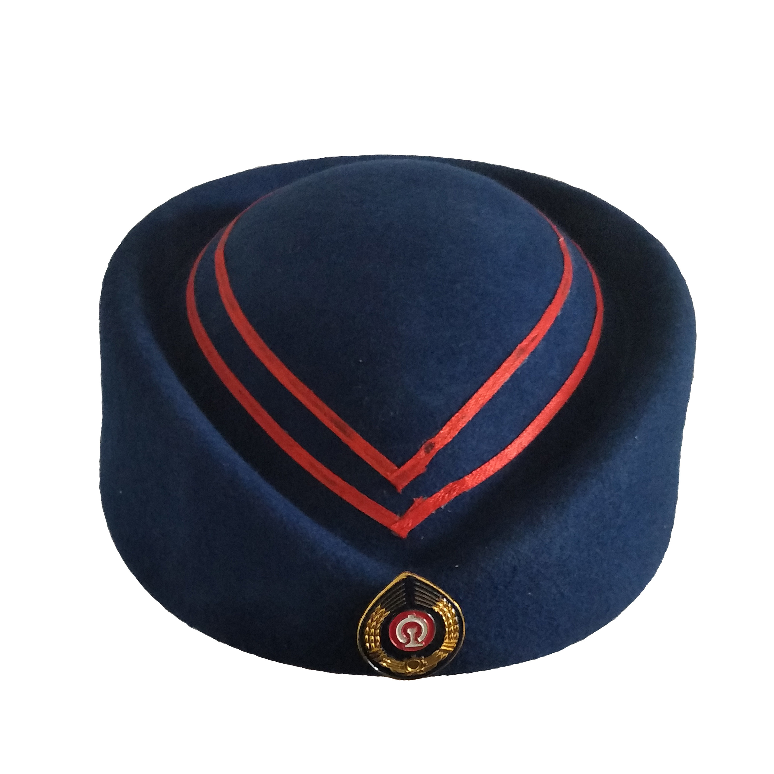 新款深蓝色铁路女帽高铁动车乘务员女款帽子列车员深宝蓝玫红色